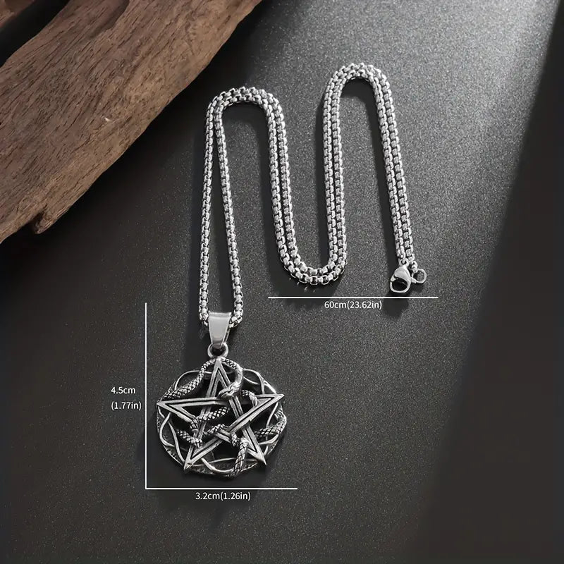 Pentagram Snake Necklace.