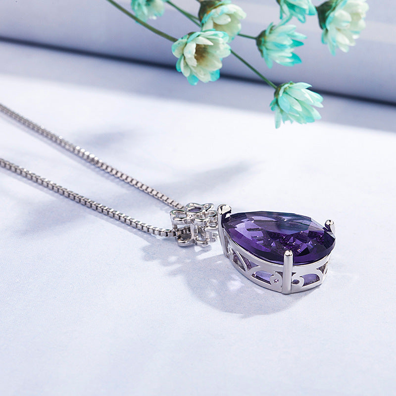 Drop-shaped Amethyst Necklace