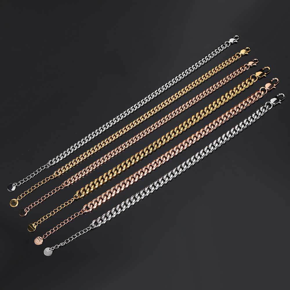 Stainless Steel Trendy Micro Inlaid Zircon Anklet