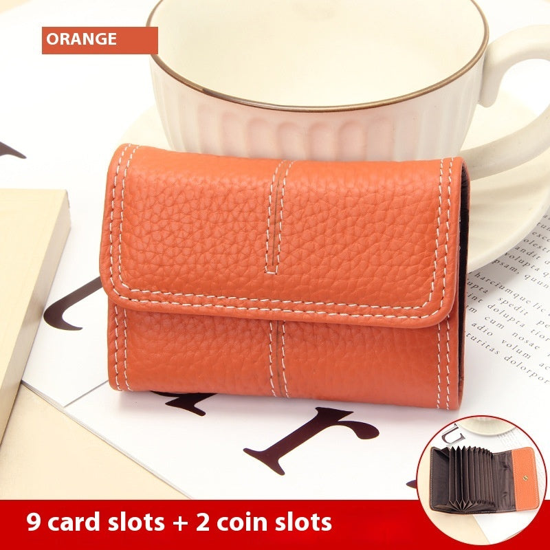 Large Capacity Cowhide Card Holder Wallet