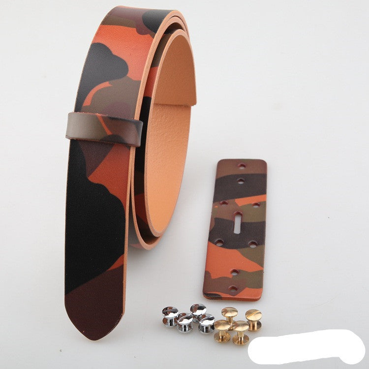 Camouflage Vegetable Tanned Leather Belt