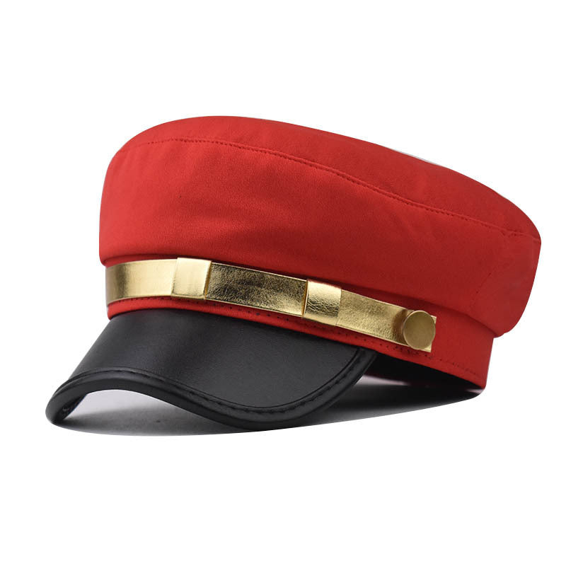 PU Leather Flat-top Cap