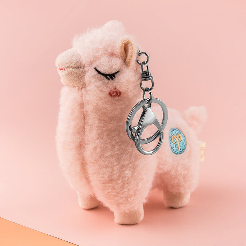 Plush Alpaca Keychain