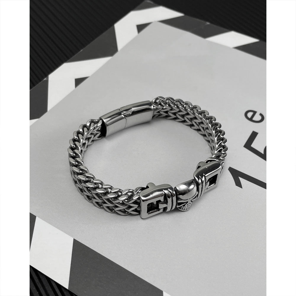 Titanium Steel Skull Bracelet