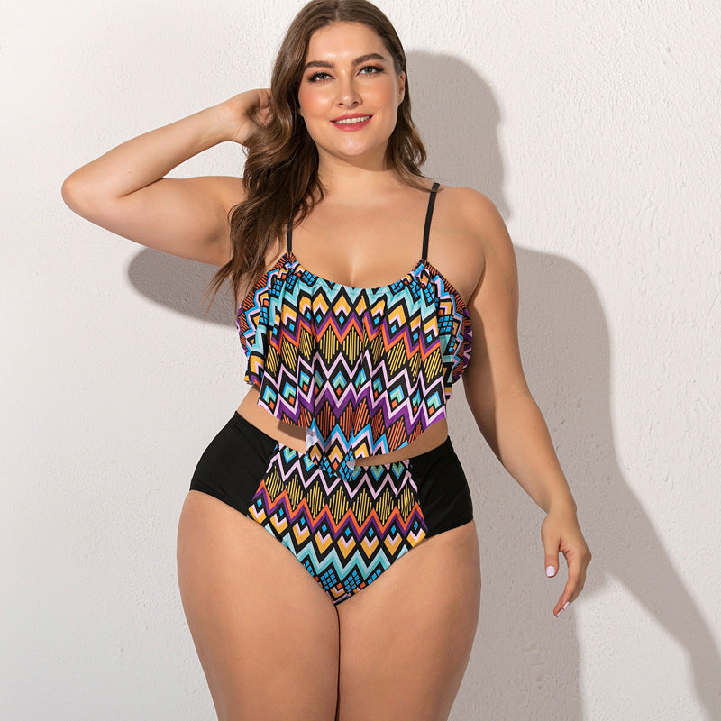 Plus size split swimsuit