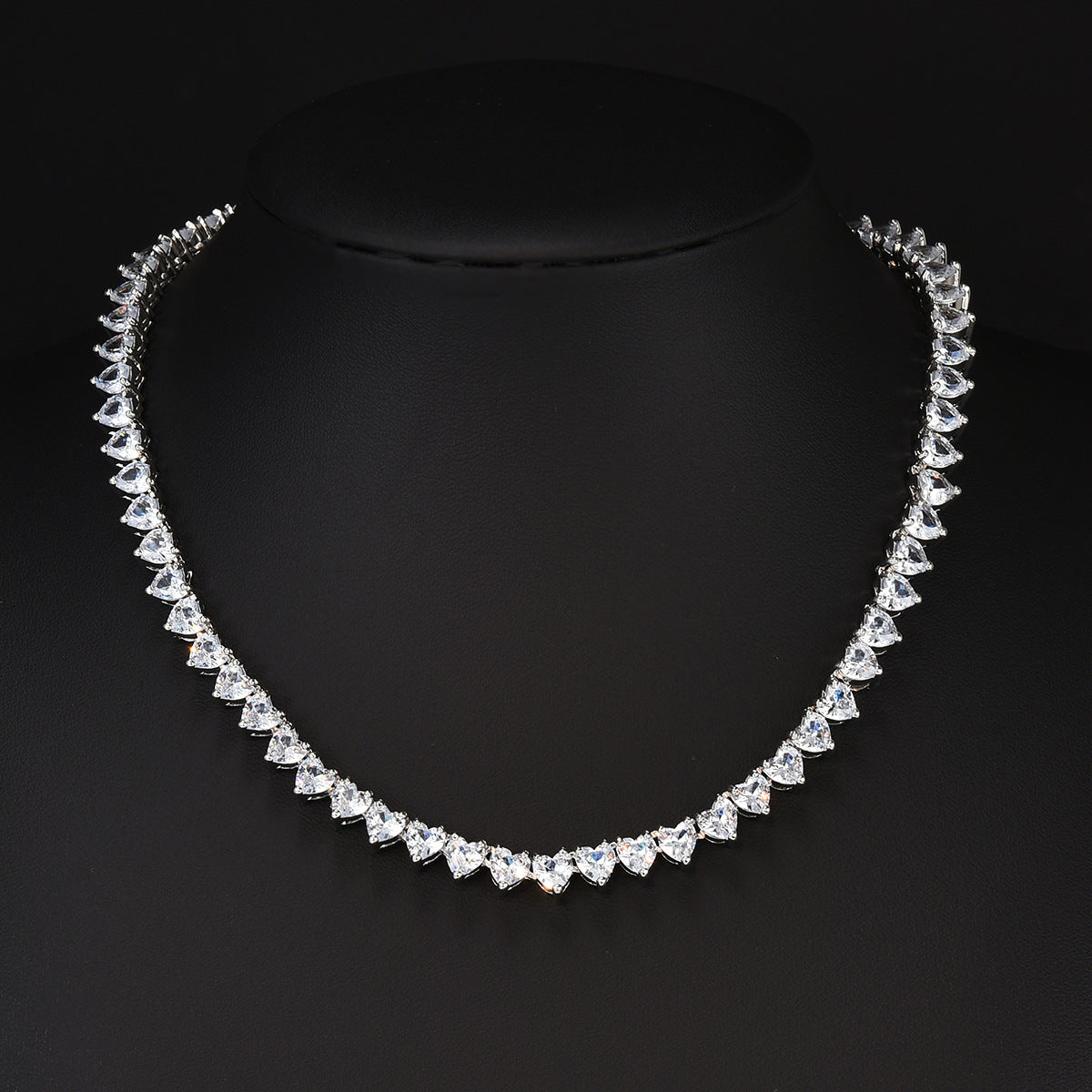 Loving Heart Zircon Tennis Chain Diamond-embedded Necklace