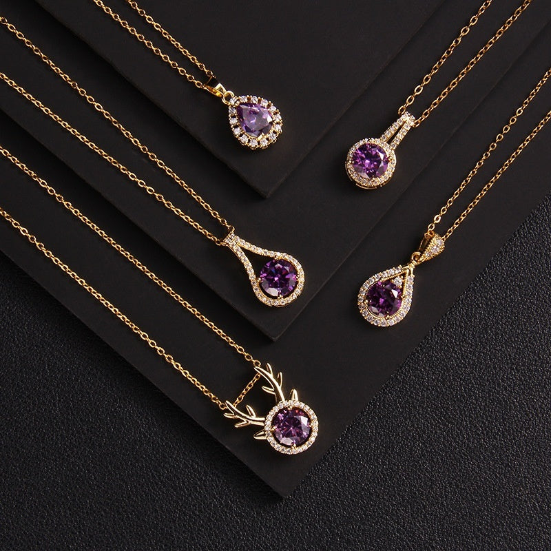 Purple Zircon Necklace