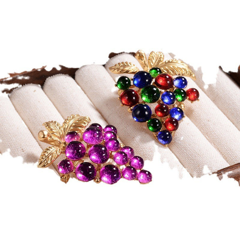 Colorful Grape Shape Brooch