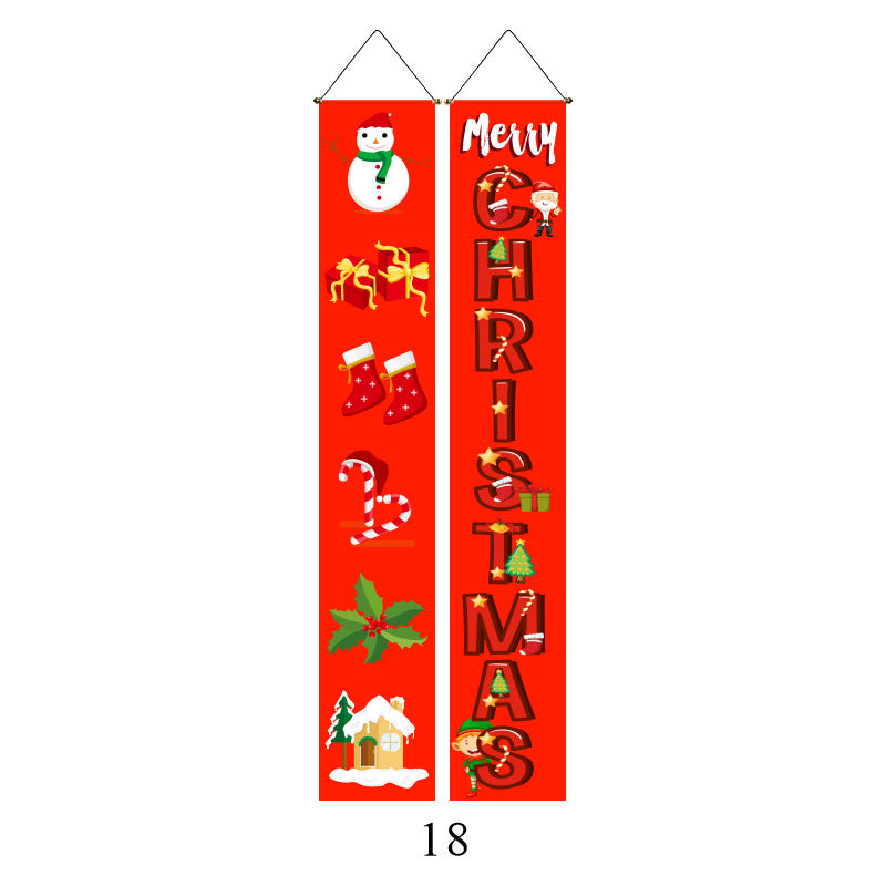 Christmas Couplet Curtain Flag