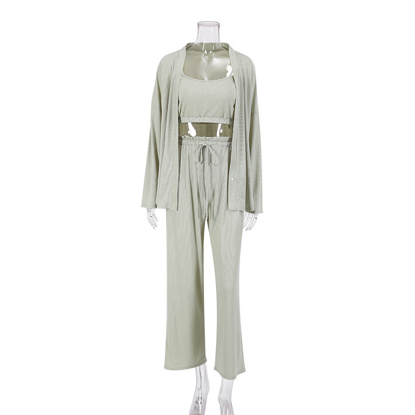 Pajamas Vest Three-piece Homewear