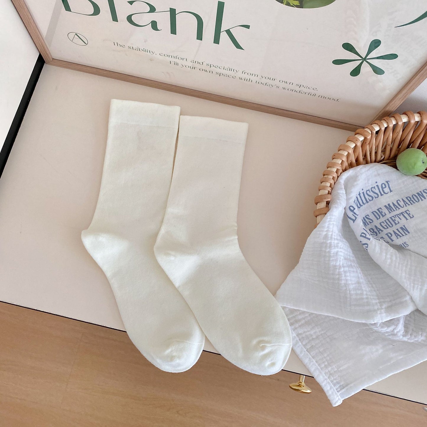 Pure Cotton Mid-calf Length Socks