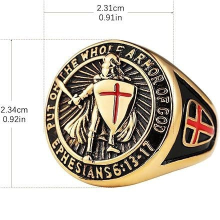 Men's Templar Shield Titanium Steel Ring