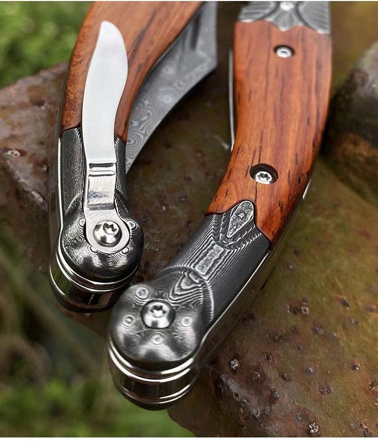 Damascus Steel Folding Knife