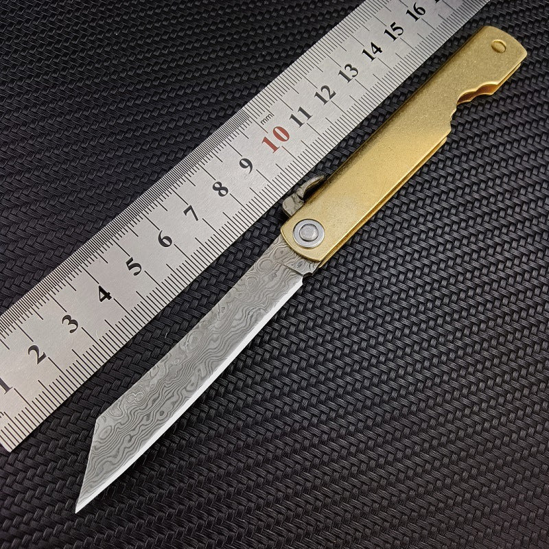 Mini Self Defense Damascus Folding Knife