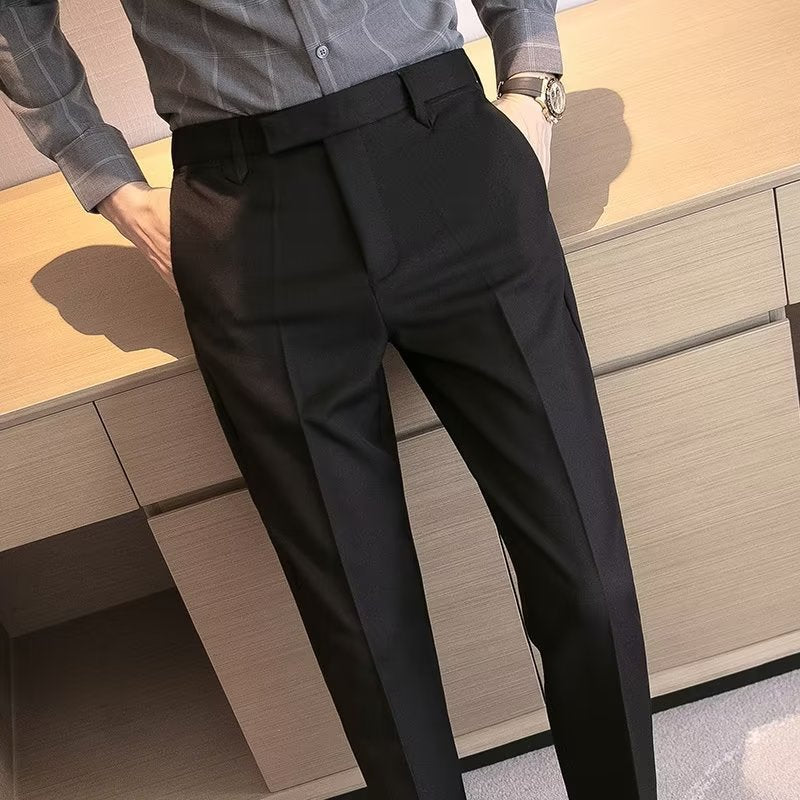 Casual Suit Pants Men's Cropped Suit Pants Straight