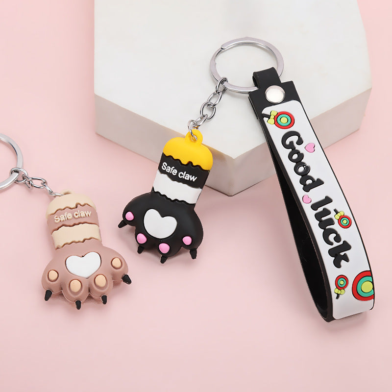 Cartoon Cat Paw Keyring