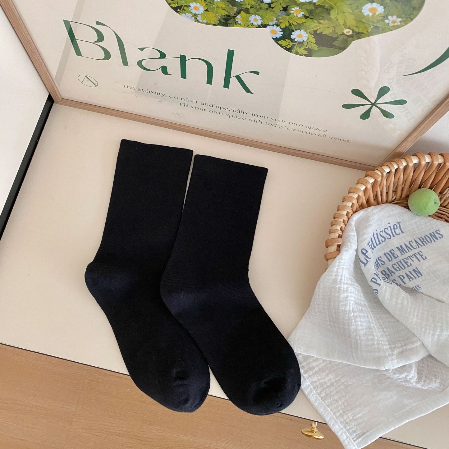 Pure Cotton Mid-calf Length Socks