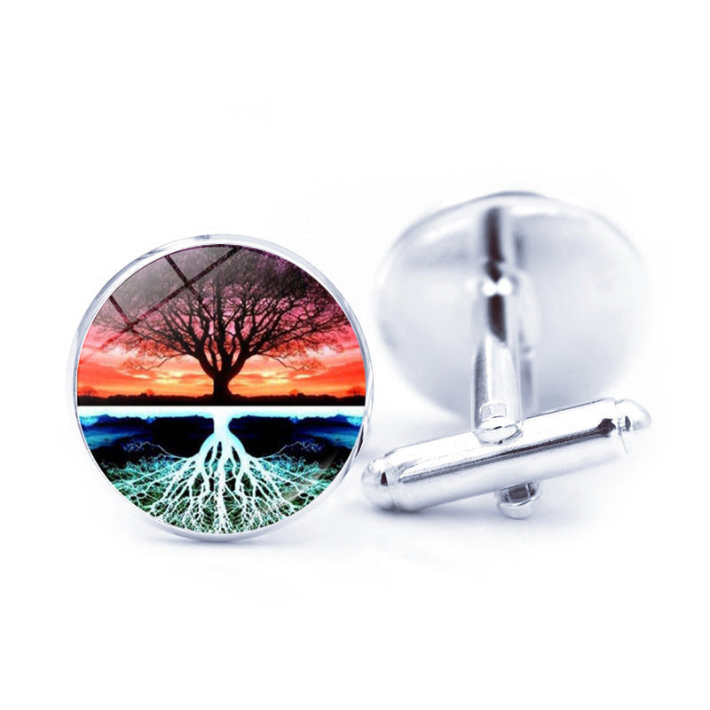 Time Stone Simple Tree Of Life Cufflinks