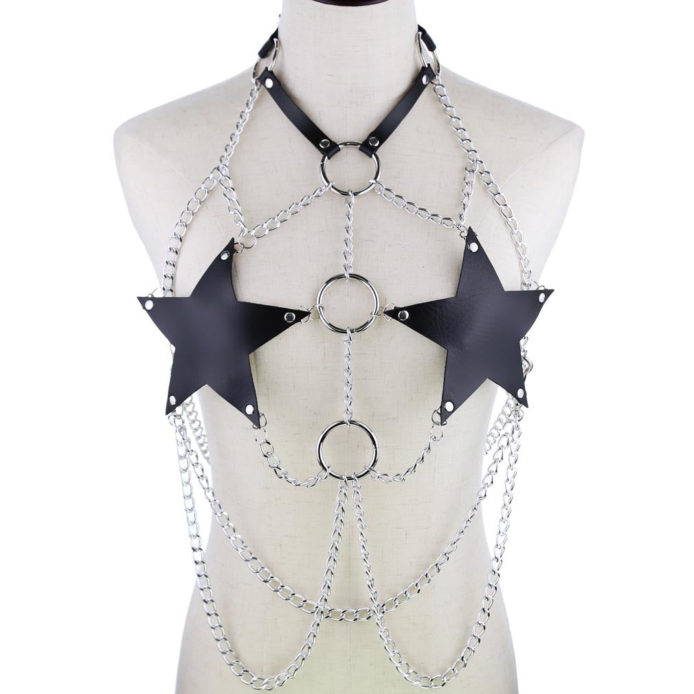 Leather Star Body Chain