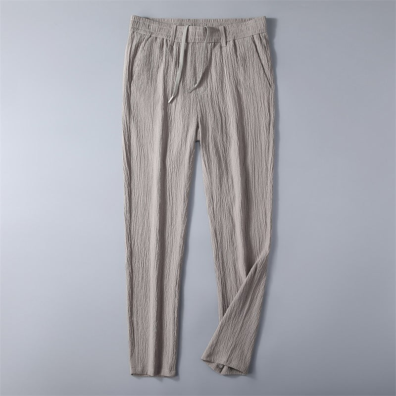 Stretch Waffle Ice Silk Casual Pants