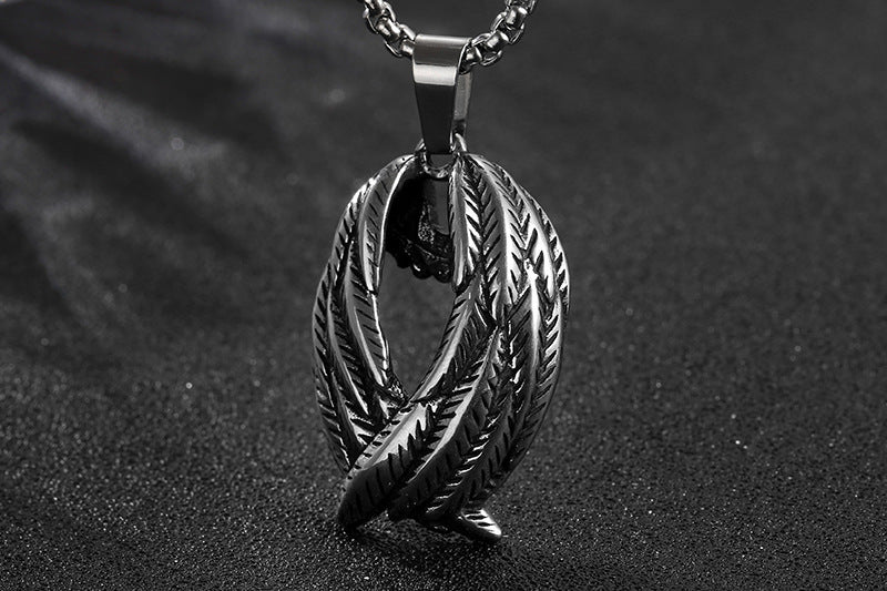 Stainless Steel Wings Men's Pendant Necklace