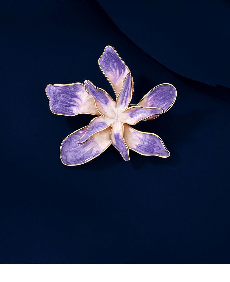 Elegant Purple Flower Brooch