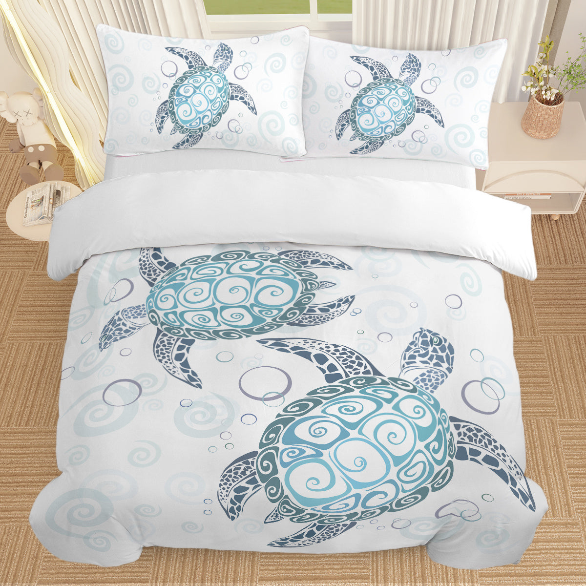 Sea Turtle Three Piece Bedding Set