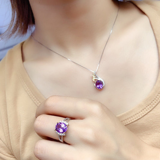 Amethyst Color Gems Necklace