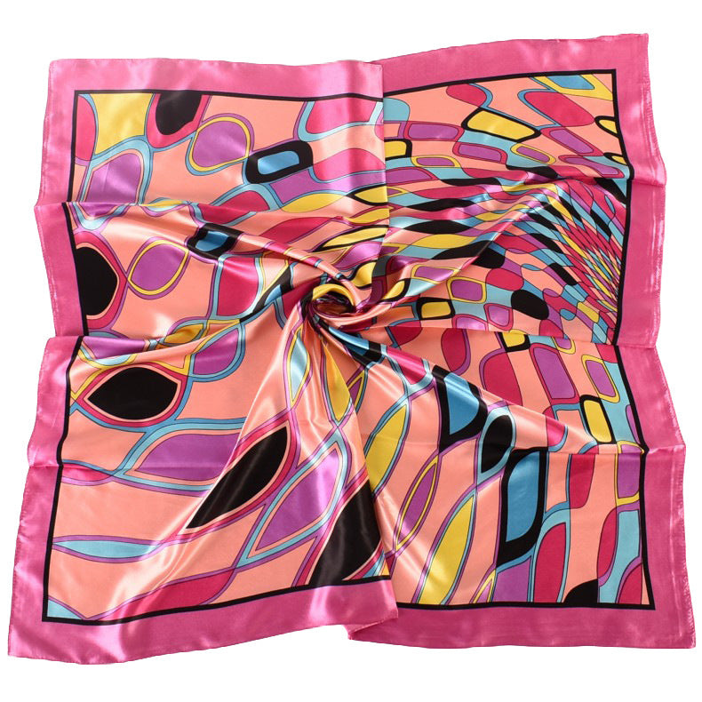 Geometric Silk Large Headscarf