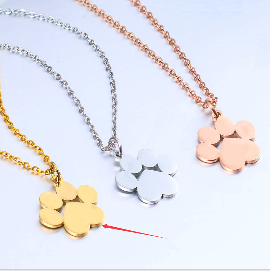 Stainless Steel Pet Paw Necklace