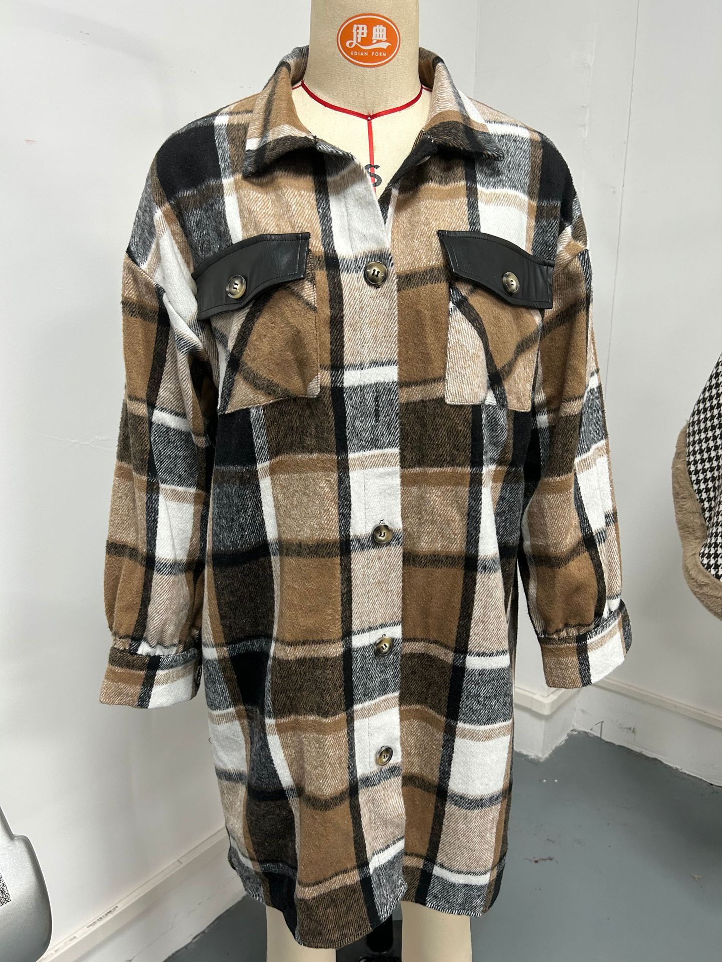 Casual Plaid Long Jacket