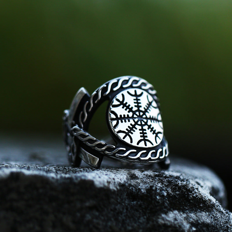 Viking Compass Stainless Steel Ring