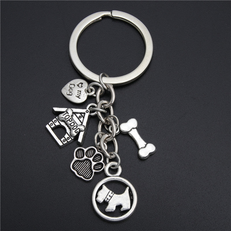 Pet Dog Heart Keychain