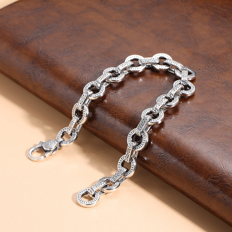 Sterling Silver Antique Ring Buckle Bracelet