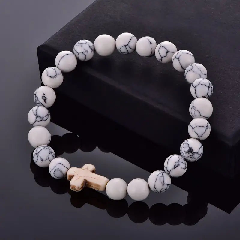 White Turquoise Cross Bracelet.