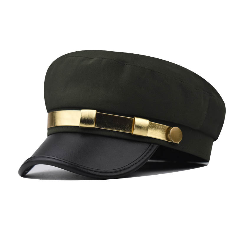 PU Leather Flat-top Cap