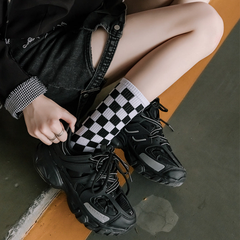 Chessboard Fashion Tube Socks