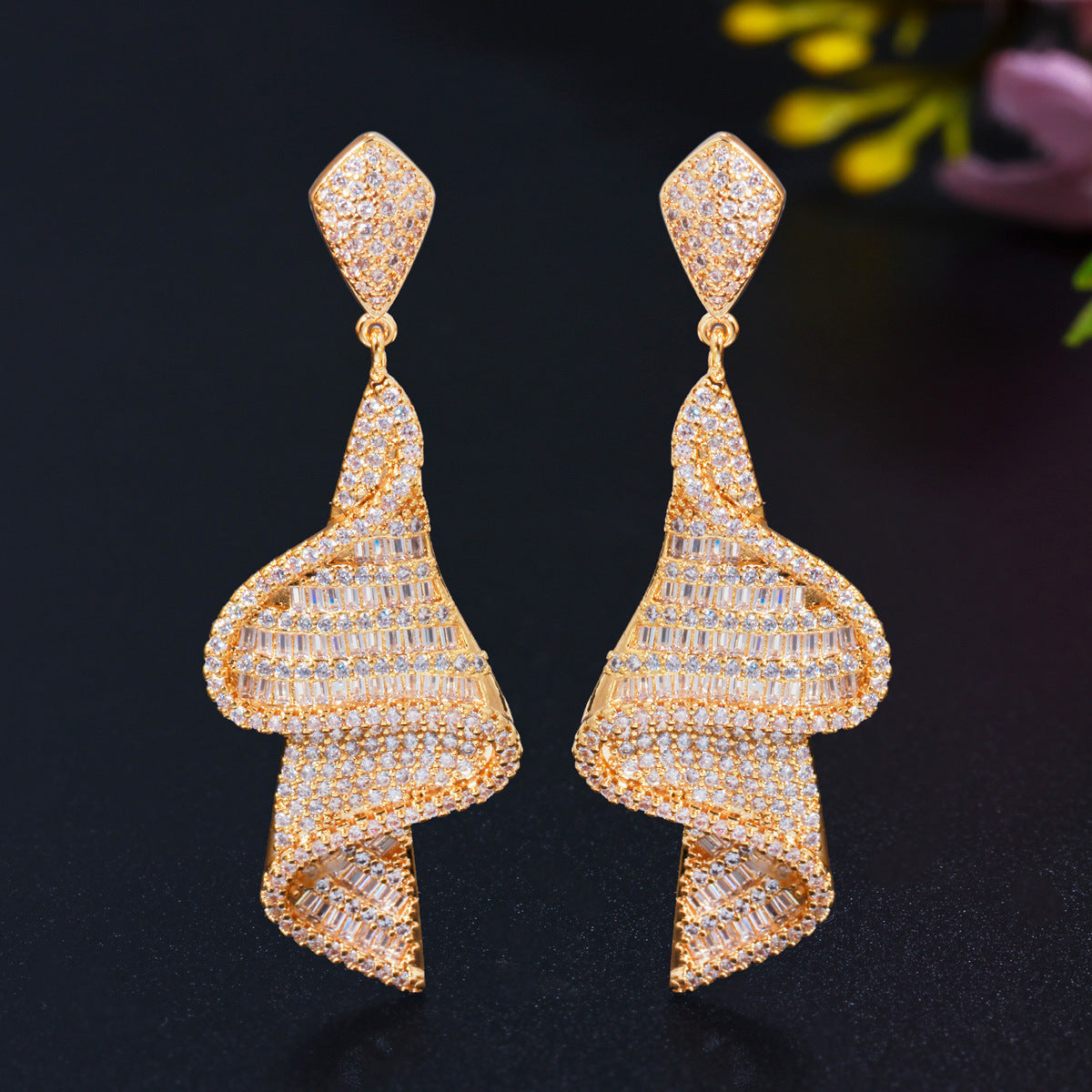 Sparkling Micro-inlaid Zircon Earrings