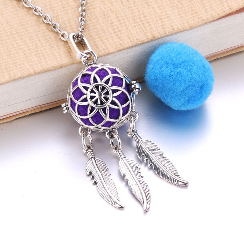 Mexico Chime Essential Oil Diffuser Hollow Pendant Necklace