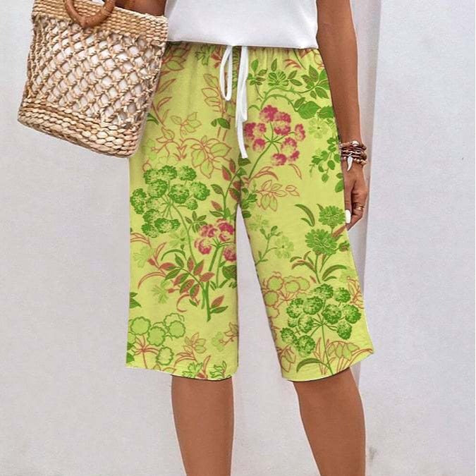 Casual Floral Print Bermuda Shorts