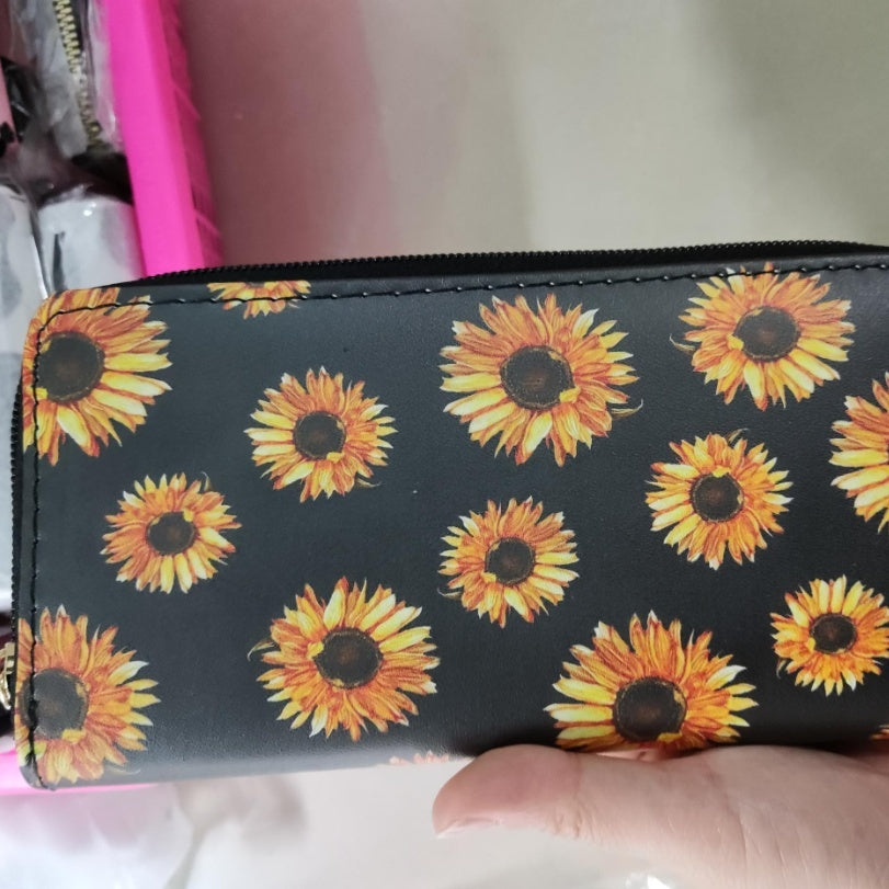 Sunflower Print Wallet