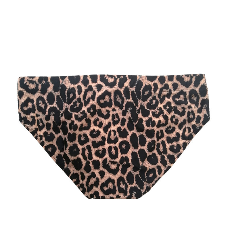 Men's Low Waist Printed Leopard Swim Briefs