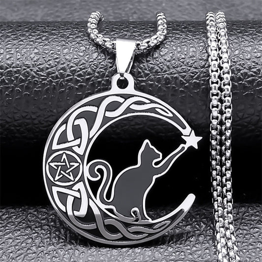 Cat Moon Necklace