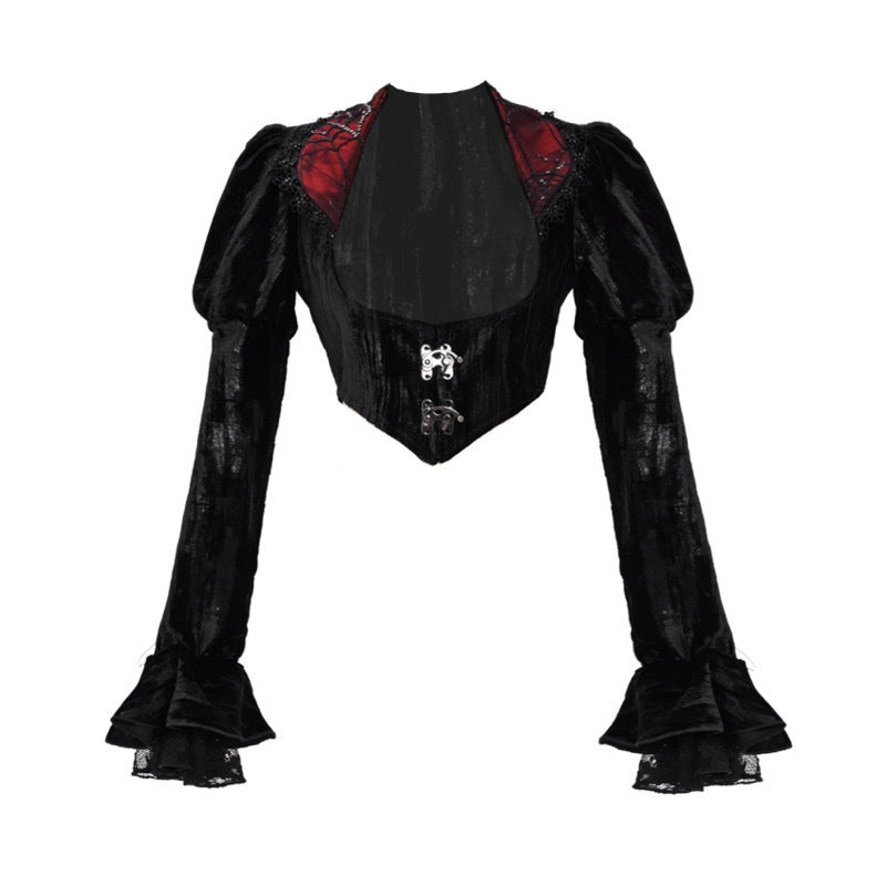 Gothic Velvet Cobweb Court Rococo Coat