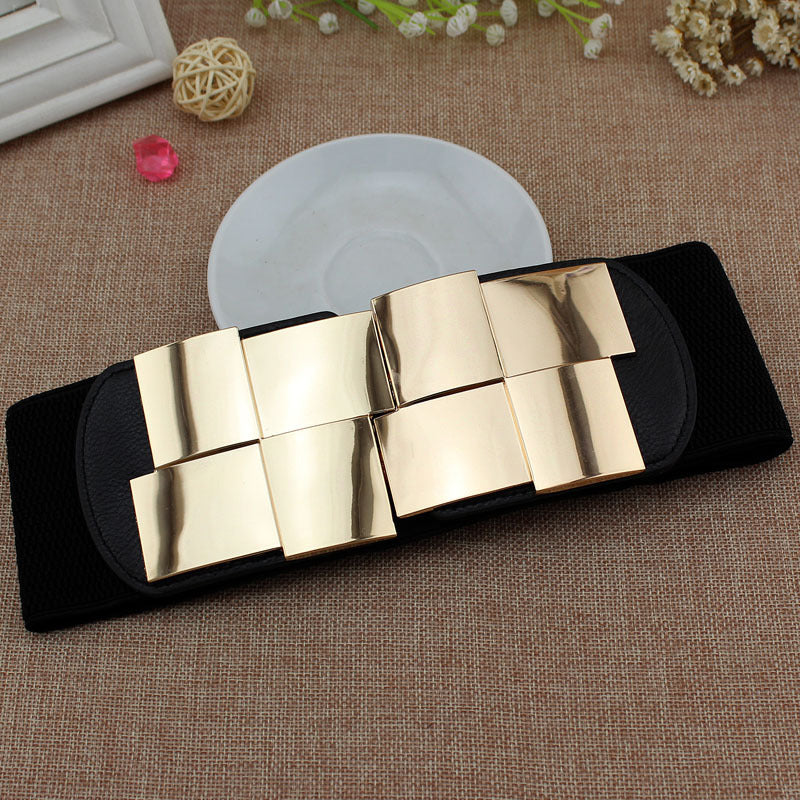 Metal Buckle Elastic Waistband Belt