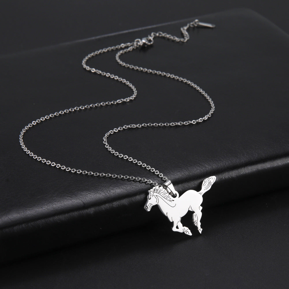 Running Horse Stainless Steel Necklace