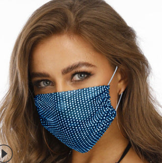 Novelty Fishnet-shaped Star Rhinestone Face Mask