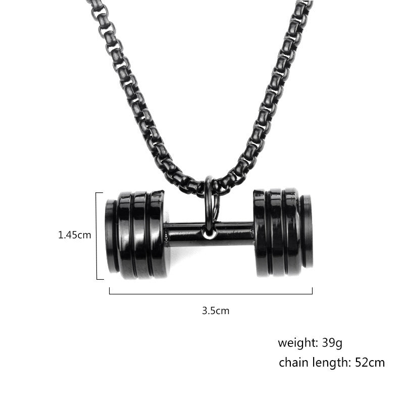 Titanium Steel Dumbbell Necklace