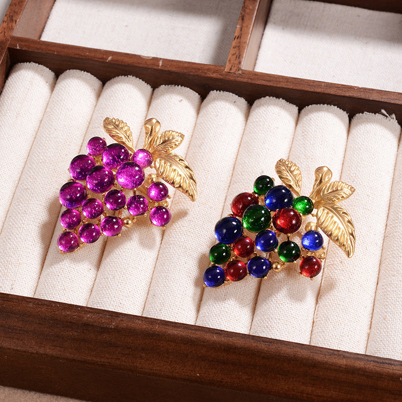 Colorful Grape Shape Brooch