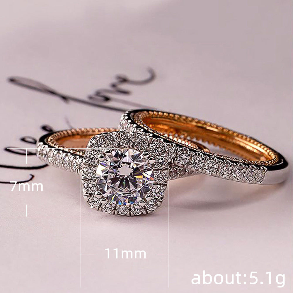 Exquisite Luxury Zircon Couple Rings